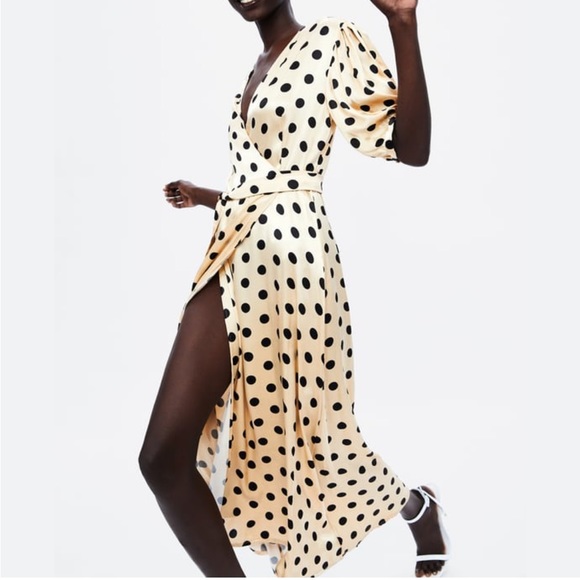 Zara maxi wrap polka dot dress - Picture 4 of 9
